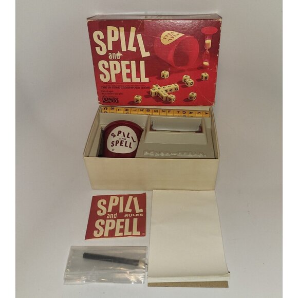 Parker Brothers Other - Vintage 1966 Parker Brothers Spill and Spell 15 Cube Crossword Game! Complete!